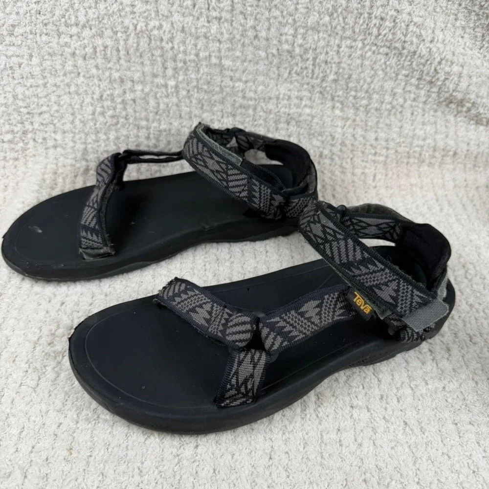 Teva Hurricane XLT2 Mens 8 Sandals Black Grey Geometric Strappy Hiking Sport